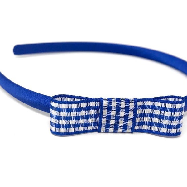 Blue Gingham Bow Etsy