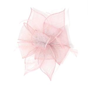Pale Pink Feather Fascinator Hair Clip or Headband