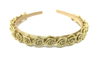 Gold Flower Headband Sparkle Gold Flower Hairband