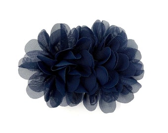 Navy Blue Flower Hair Clip