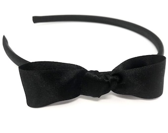 Black Side Bow Hairband Headband Alice Band Side Bow