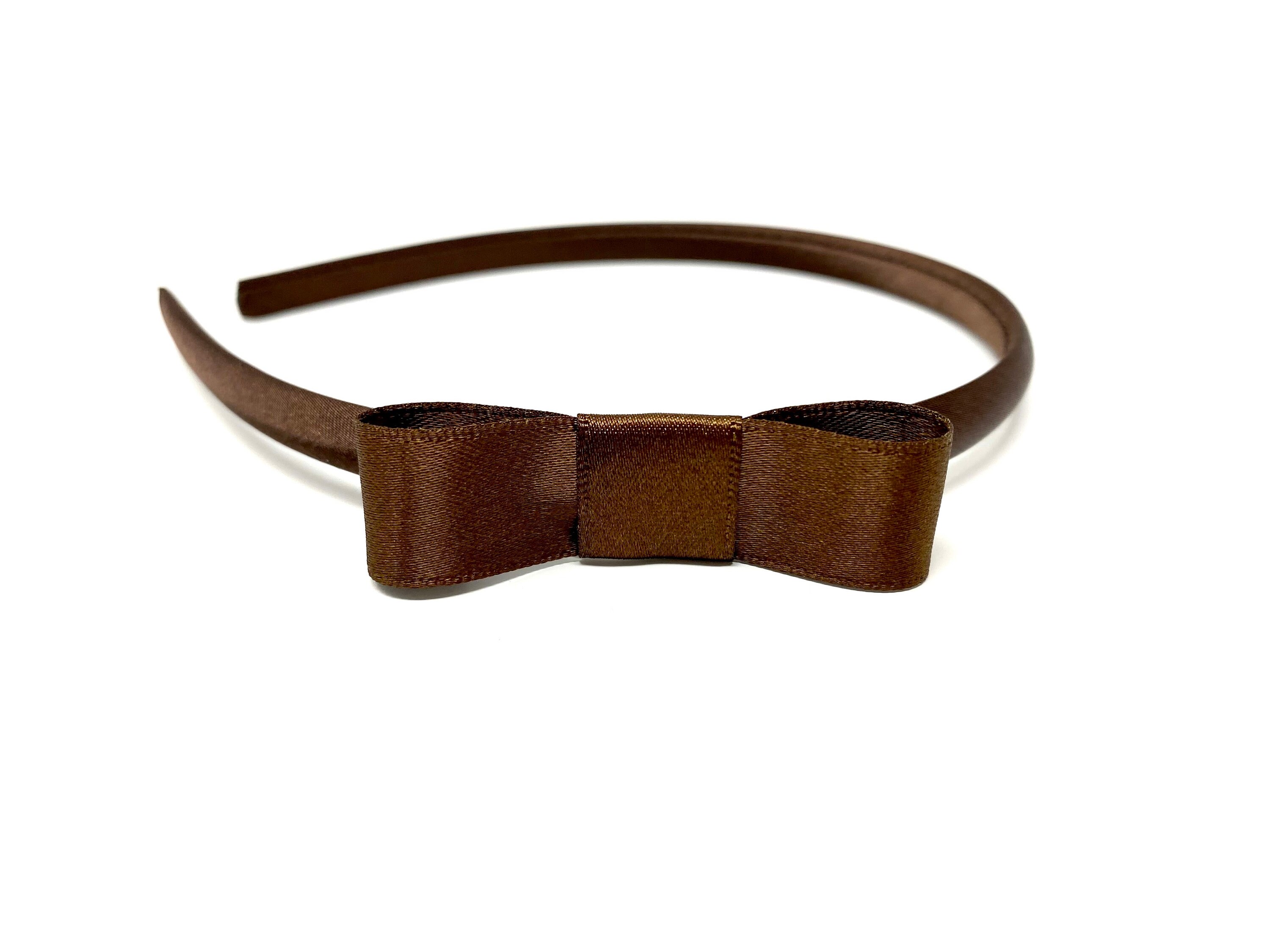 Brown Satin Bow Headband Brown Bow Hairband