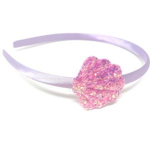 Lilac Shell Headband hairband with Lilac Sparkly Shell Mermaid Aliceband