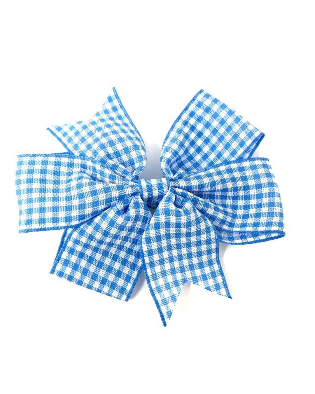 Light Blue Gingham Bow Hair Clip School Uniform Etsy