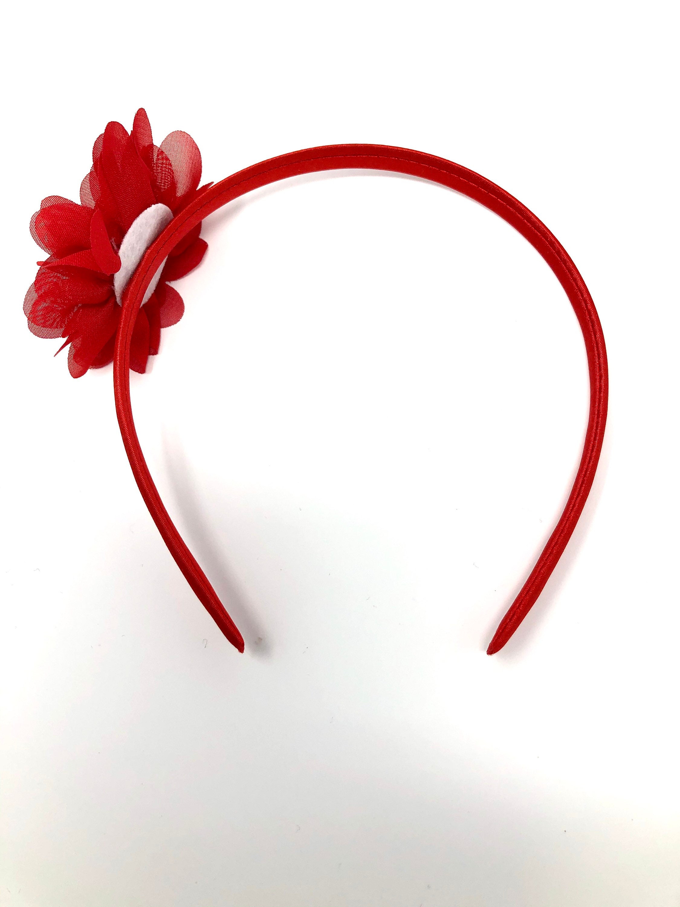 Red Flower Headband Hair Accessory - Etsy UK