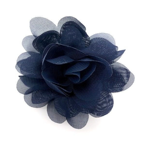 Marine chiffon bloem haarclip