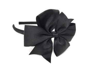 Black Side Bow Hairband Headband Alice Band Side Bow