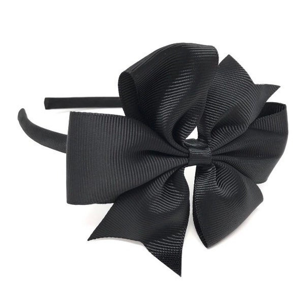 Black Side Bow Hairband Headband Alice Band Side Bow