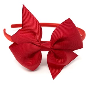 Red Satin Bow Hairband