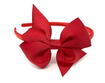 Red Satin Bow Hairband
