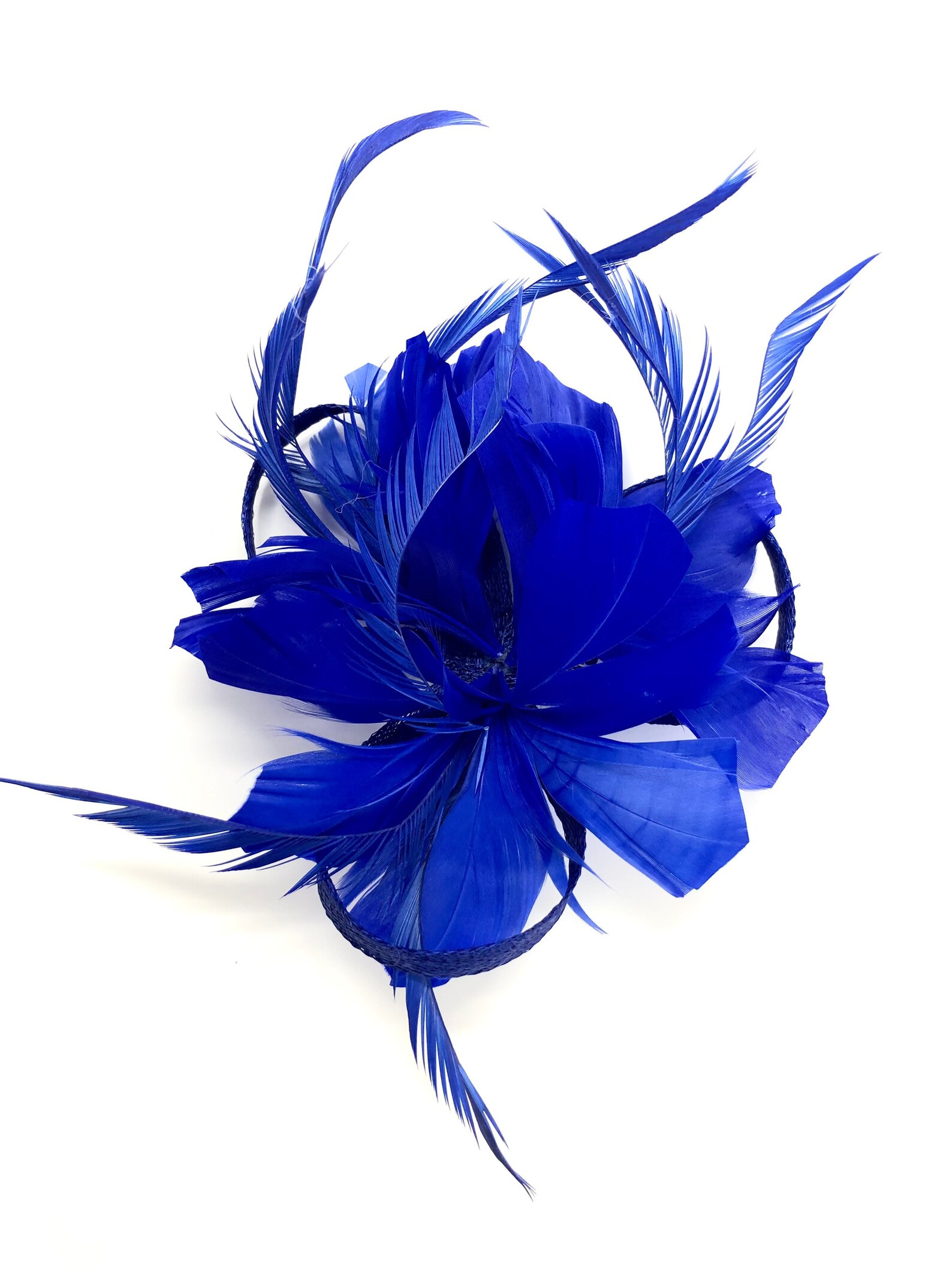 Royal Blue Feather Fascinator Hair Clip Ladies Day Races Etsy