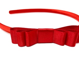 Red Bow Headband Triple Bow Girls Hair Accessory