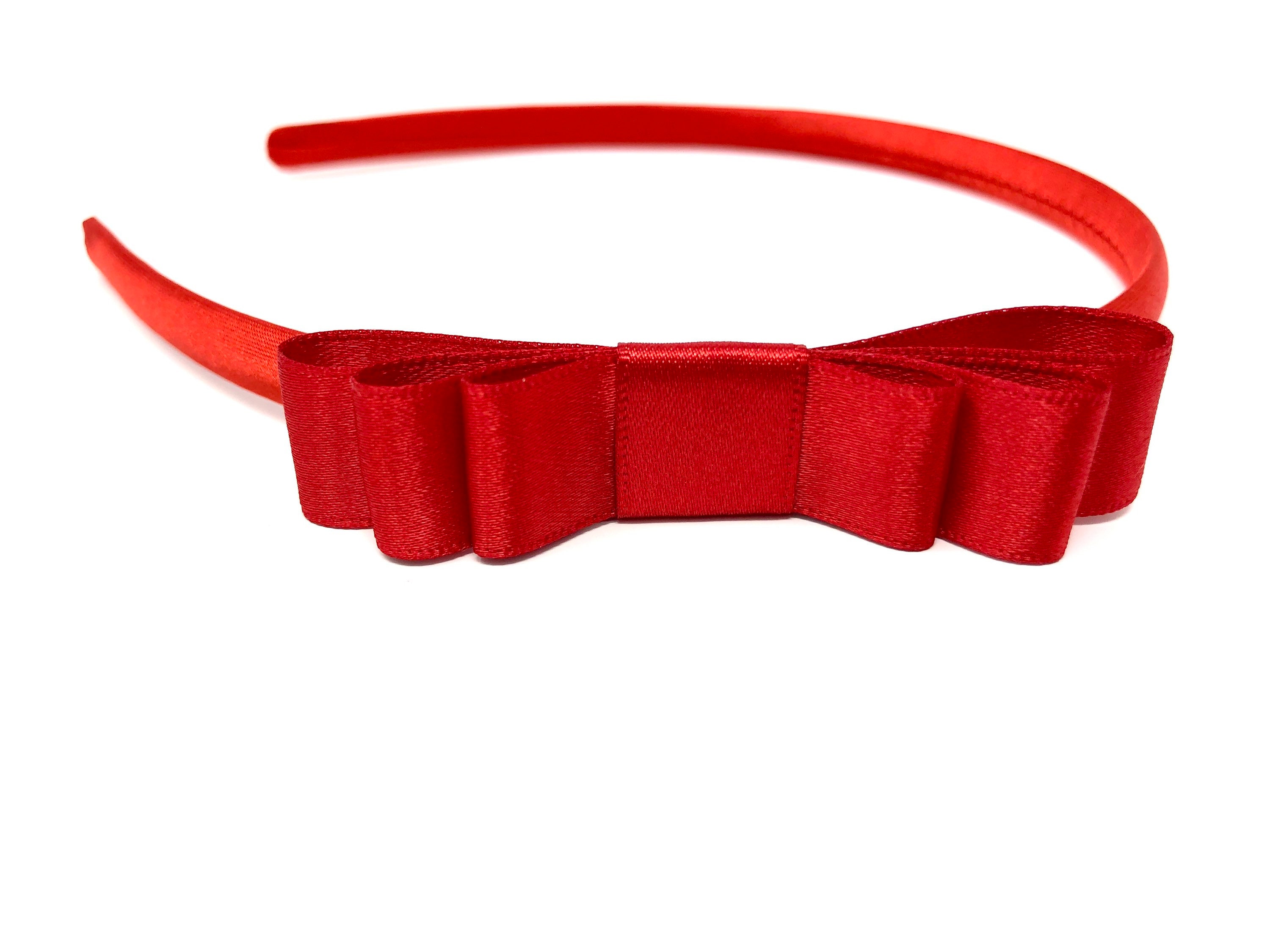 Red Bow Headband Triple Bow Girls Hair Accessory - Etsy