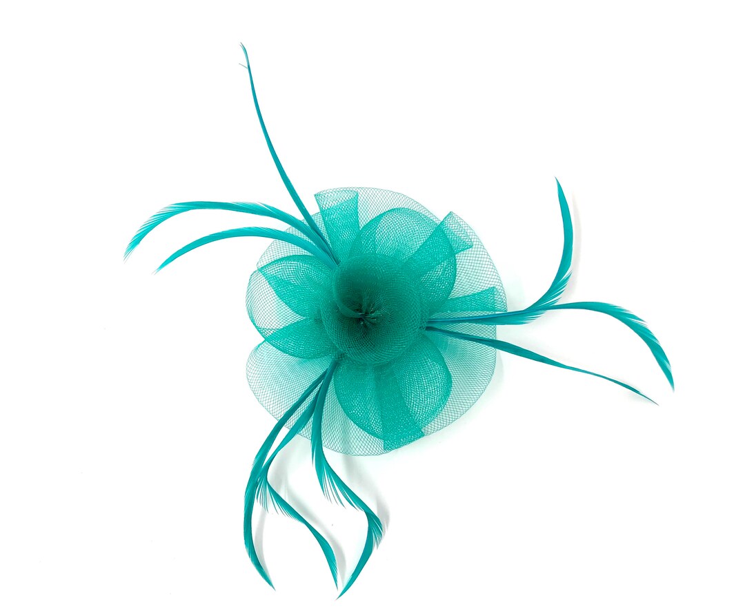Green Feather Fascinator Hair Clip or Hairband Hair Accessory Etsy