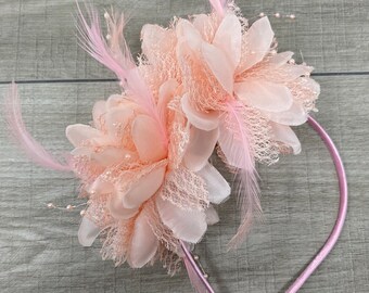 Pink Feather Hair Clip, Pink Feather Headpieces, Shades of  display picture 3