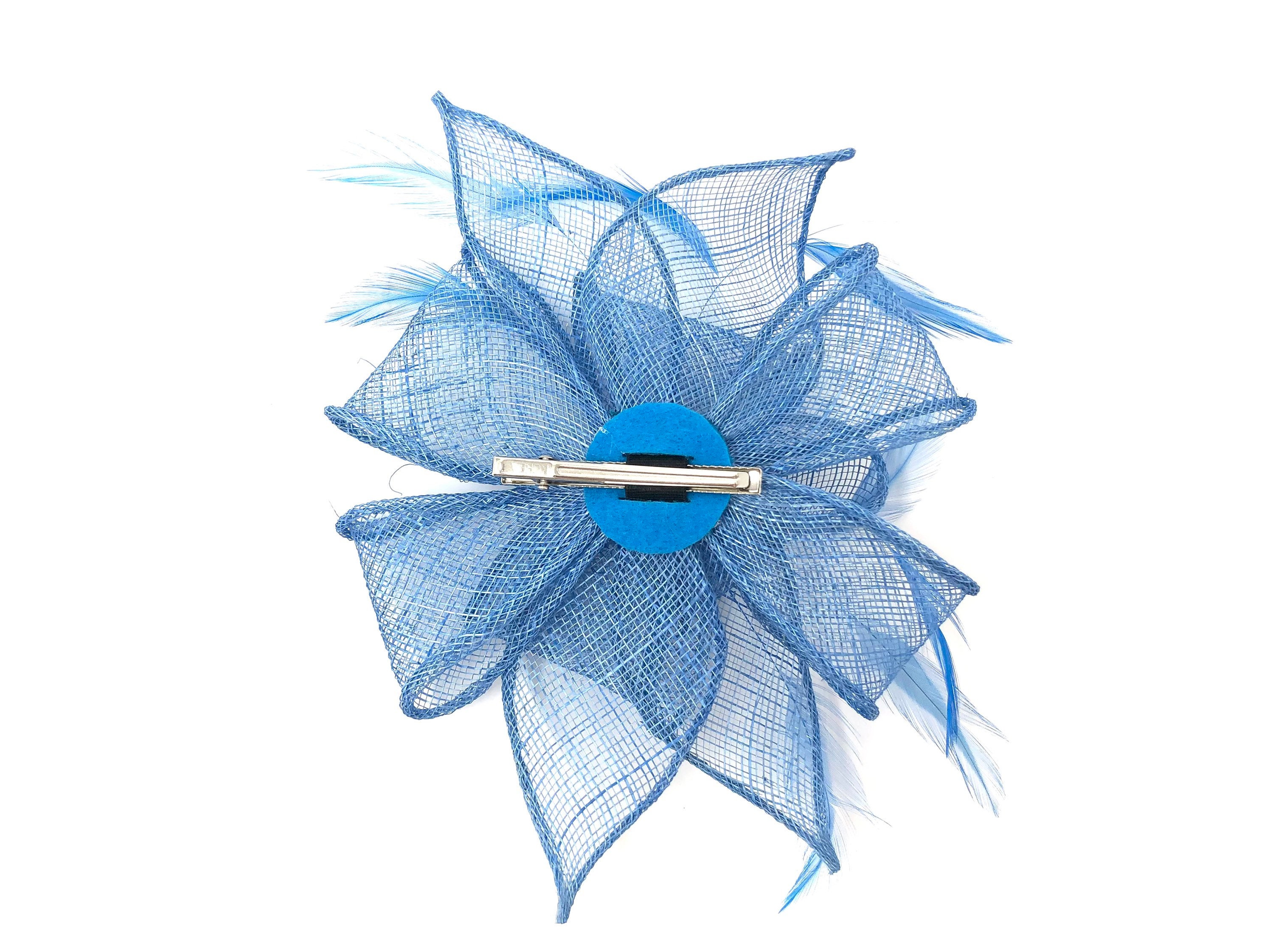 Cornflower Blue Feather Fascinator Hair Clip Ladies Day Races Etsy