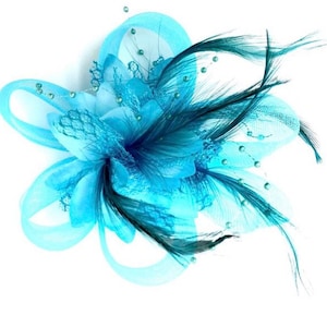 Turquoise Feather Fascinator