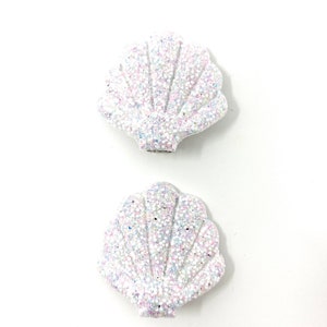 White Sparkly Shell Mermaid Hair Clips Hair Accessory (set of 2)