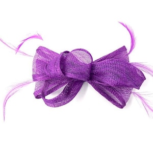 Purple Feather Fascinator Hair Clip or Hairband