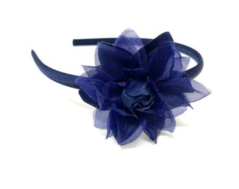 Navy Blue Flower Headband