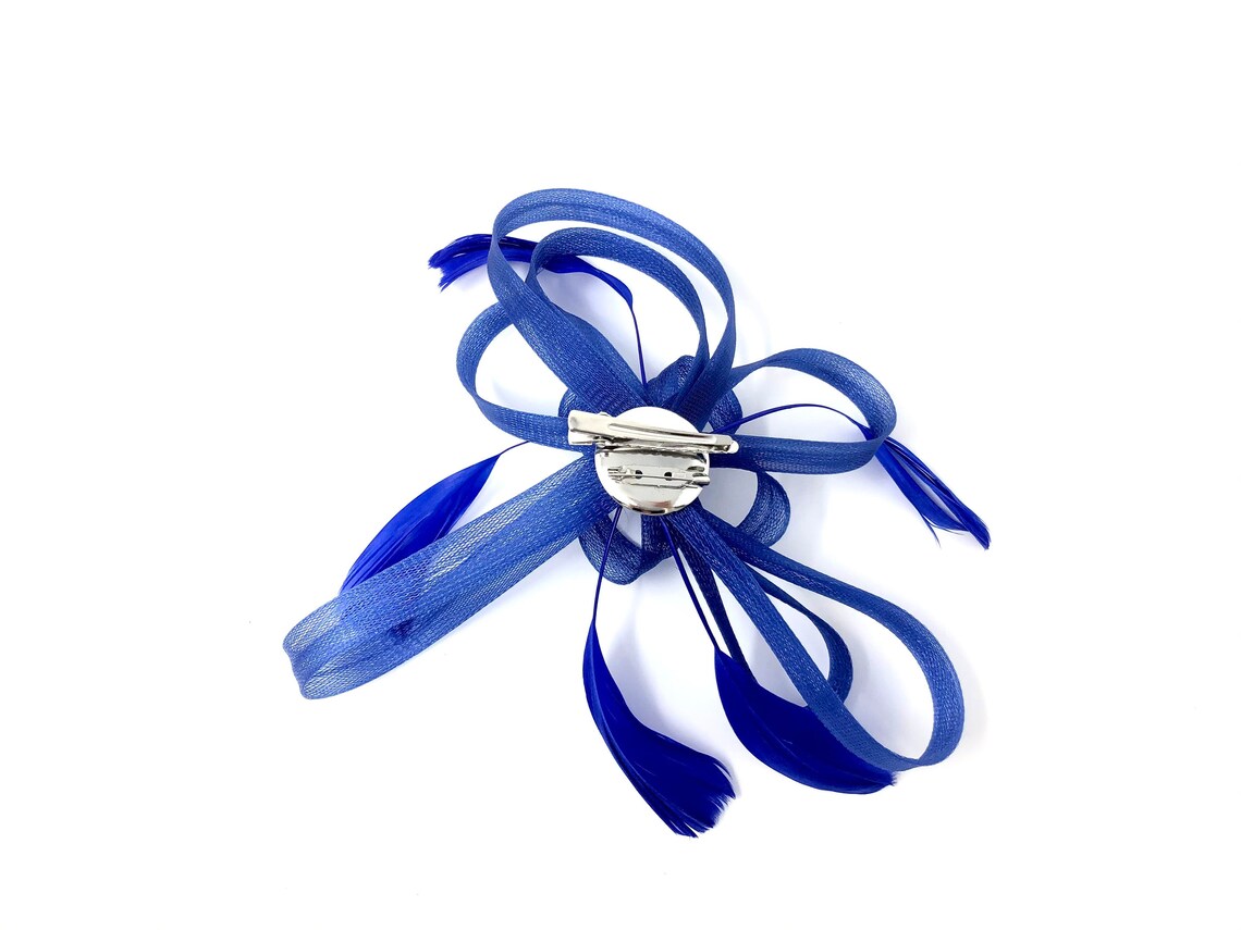 Royal Blue Feather Fascinator Hair Clip Ladies Day Races Etsy