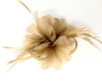 Gold Feather Fascinator