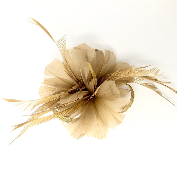 Gold Feder Fascinator