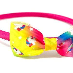 Rainbow Unicorn Headband Hairband with Rainbow Unicorn Bow