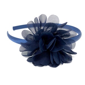 Navy Blue Flower Headband