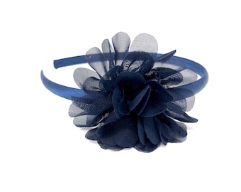 Navy Blue Flower Headband