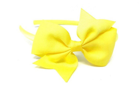 Yellow Bow Headband Hairband School Hair accessory