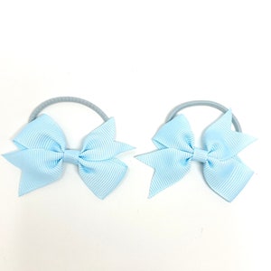 Light Blue Bow Hair Tie School Hair Accessory Hair Accessory Hair Bobble Back To School Uniform Hair Elastic (set of 2)