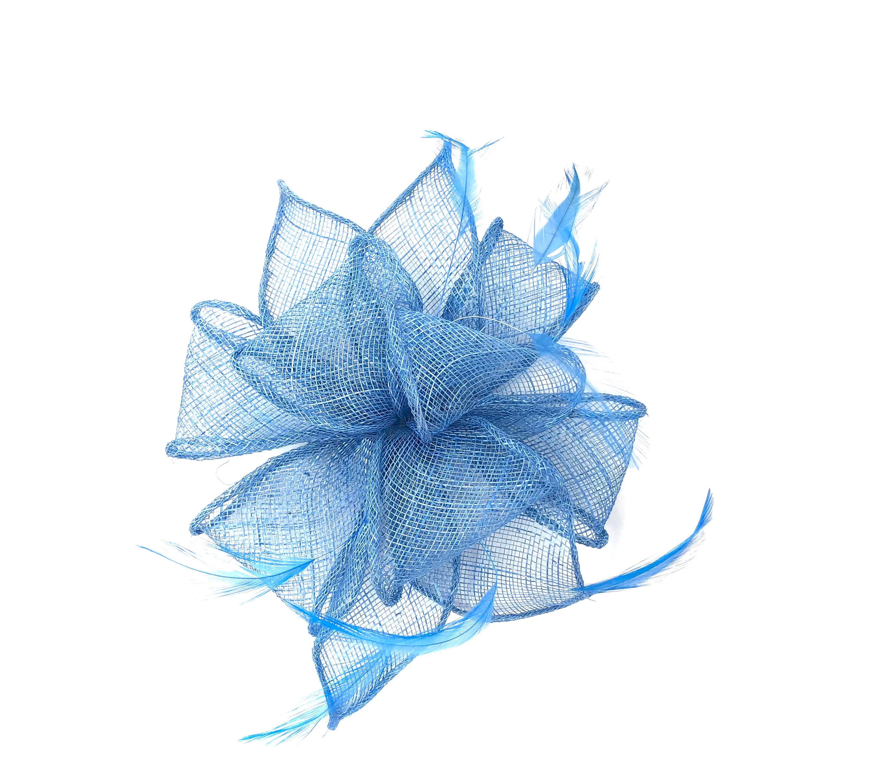 Cornflower Blue Feather Fascinator Hair Clip Ladies Day Races Etsy UK