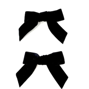 Fermaglio per capelli con fiocco in velluto nero, accessorio per capelli per l&#39;uniforme scolastica (set da 2)