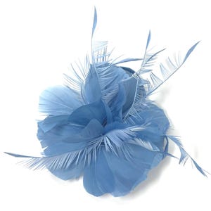 Cornflower Blue Feather Fascinator Hair Clip Ladies Day Races Party Wedding