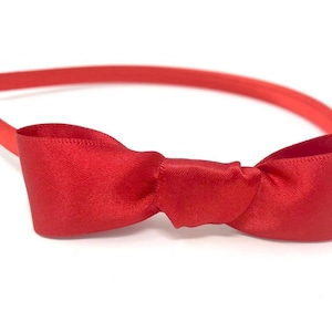 Red Satin Bow Hairband