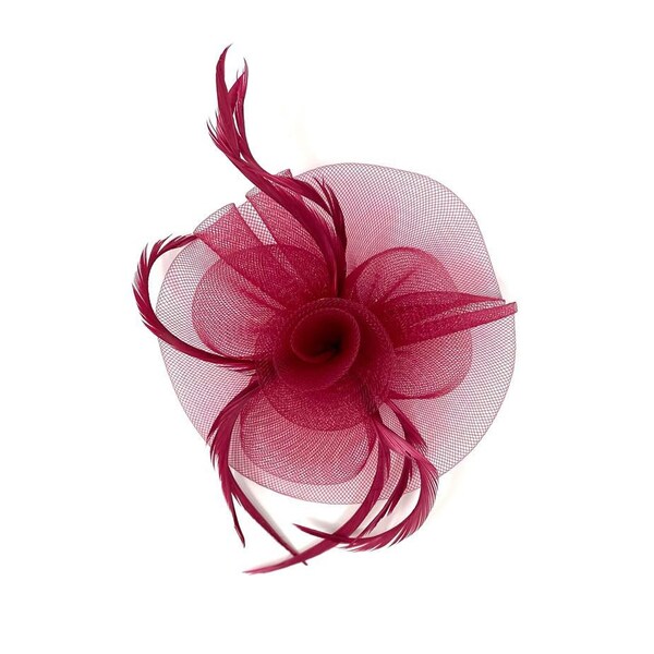 Burgund / Dunkelrot Feder Fascinator Haarspange Damen Tag Rennen Party Hochzeit