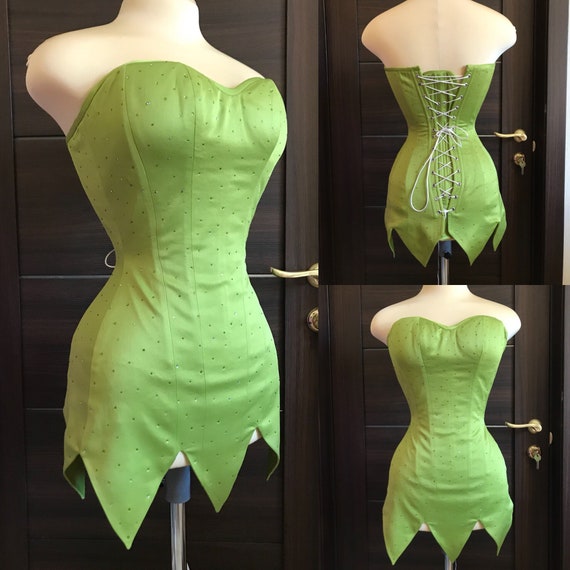 green corset dress