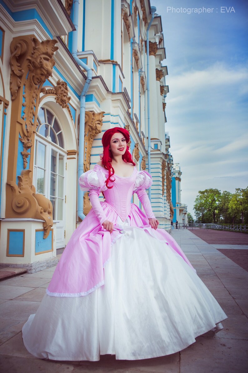 Ariel pink dress disney princess cosplay adult costume Etsy
