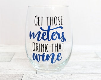 Get those Meters - Drink that Wine - Rowing Stemless Wine Glass