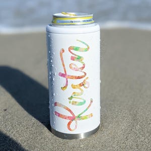 Personalized Pattern Skinny Can Cooler