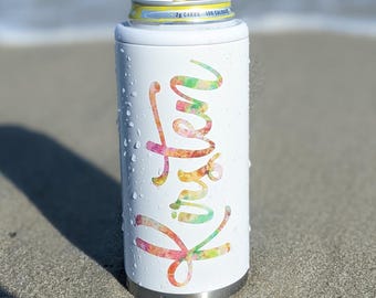 Personalized Pattern Skinny Can Cooler