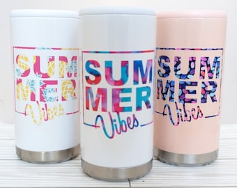 Summer Vibes Skinny Can Cooler - Hard Seltzer Cooler