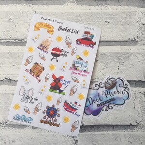 Adesivi per la lista dei desideri estivi per Erin Condren, Plum Paper, Filofax, Kikki K (DPD648)