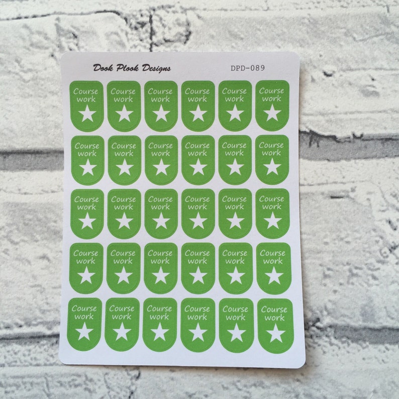 Coursework Stickers Coursework Stickers for Various Planners, Kikki K, Travellers Notebook ...