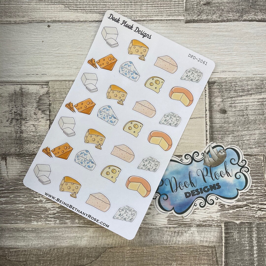 Cheese Stickers for Various Planners, Happy Planner, Bullet Journal Etc ...