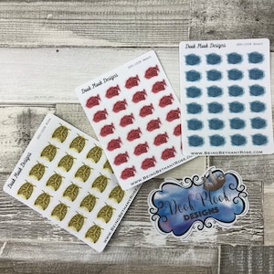 Anatomy stickers (brain heart ribs) stickers for Erin Condren, Plum Paper, Filofax, Kikki K (DPD1028-1039)