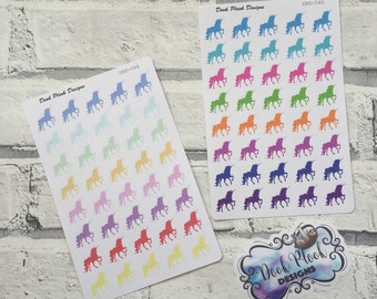 Unicorn stickers for Erin Condren, Plum Paper, Filofax, Kikki K (DPD045-046)