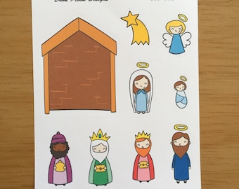 Nativity stickers for various planners, Happy Planner, Travellers Notebook etc (DPD312)