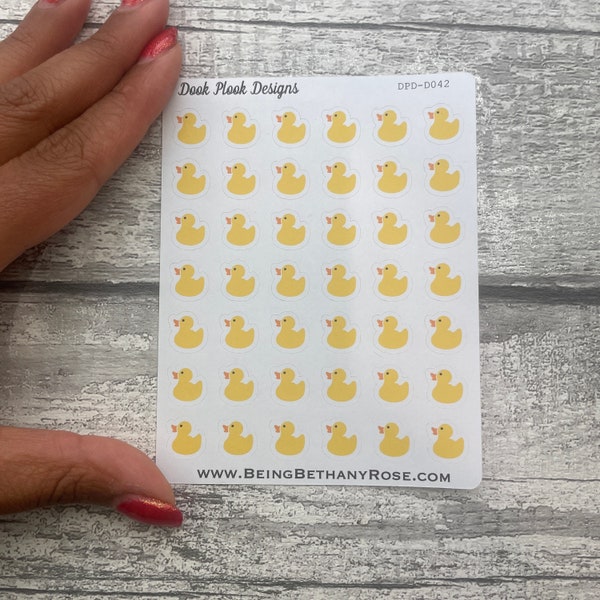 Tiny Rubber duck stickers (dickies) for Erin Condren, Plum Paper, Filofax, Kikki K (DPD-D055)